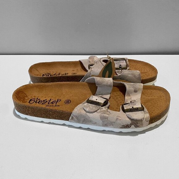 BioStep Shoes - NEW BioStep Gray Leather Comfort Sandals 8.5
